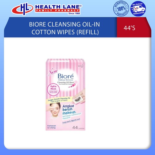 BIORE CLEANSING MINYAK-IN COTTON TISSUE LEMBAP 44'S (REFILL)